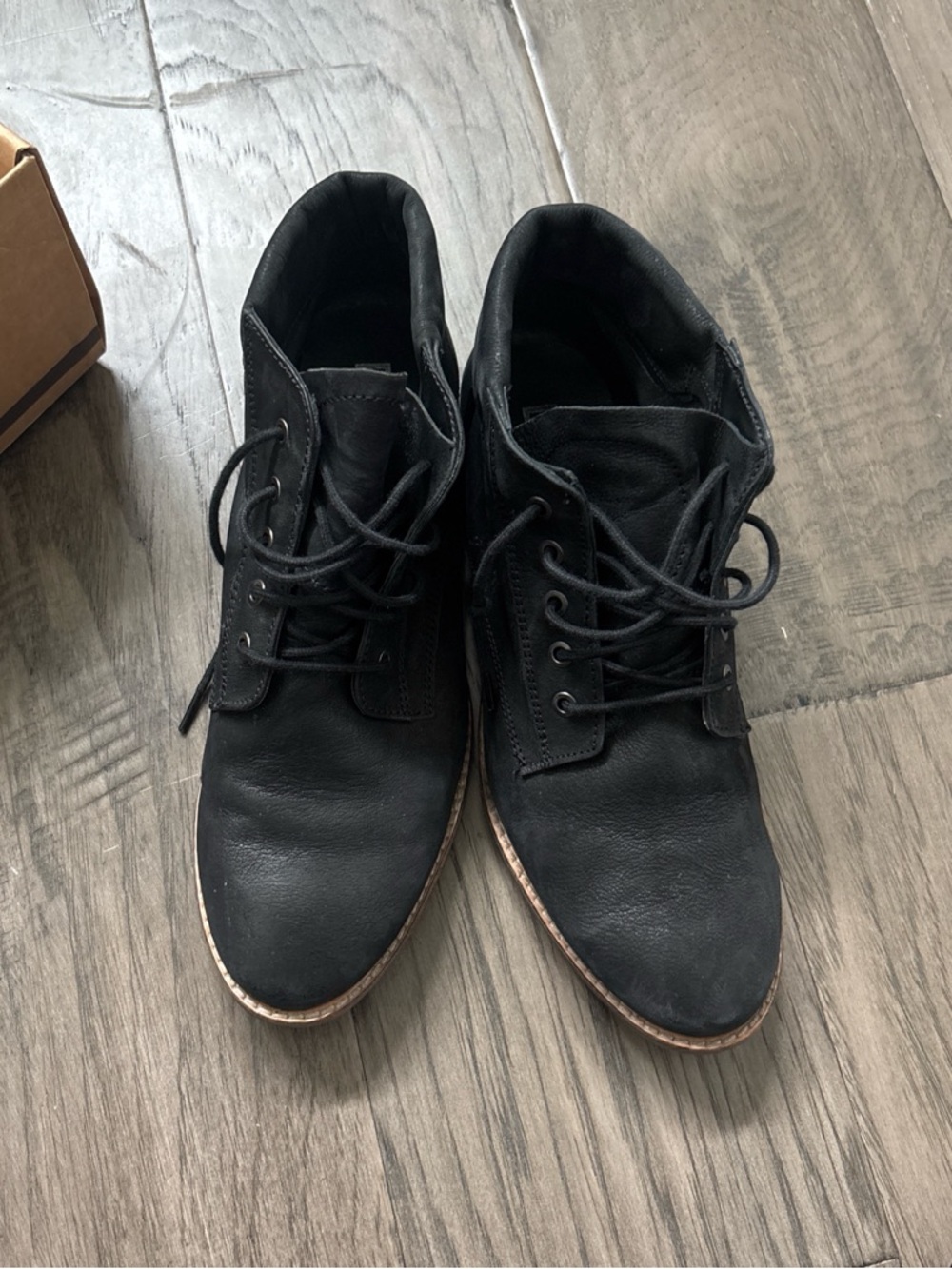 Women Black Lace-Up Chukka Boots